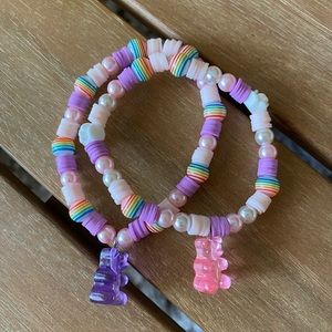 Gummy bear bracelets handmade 2 pack